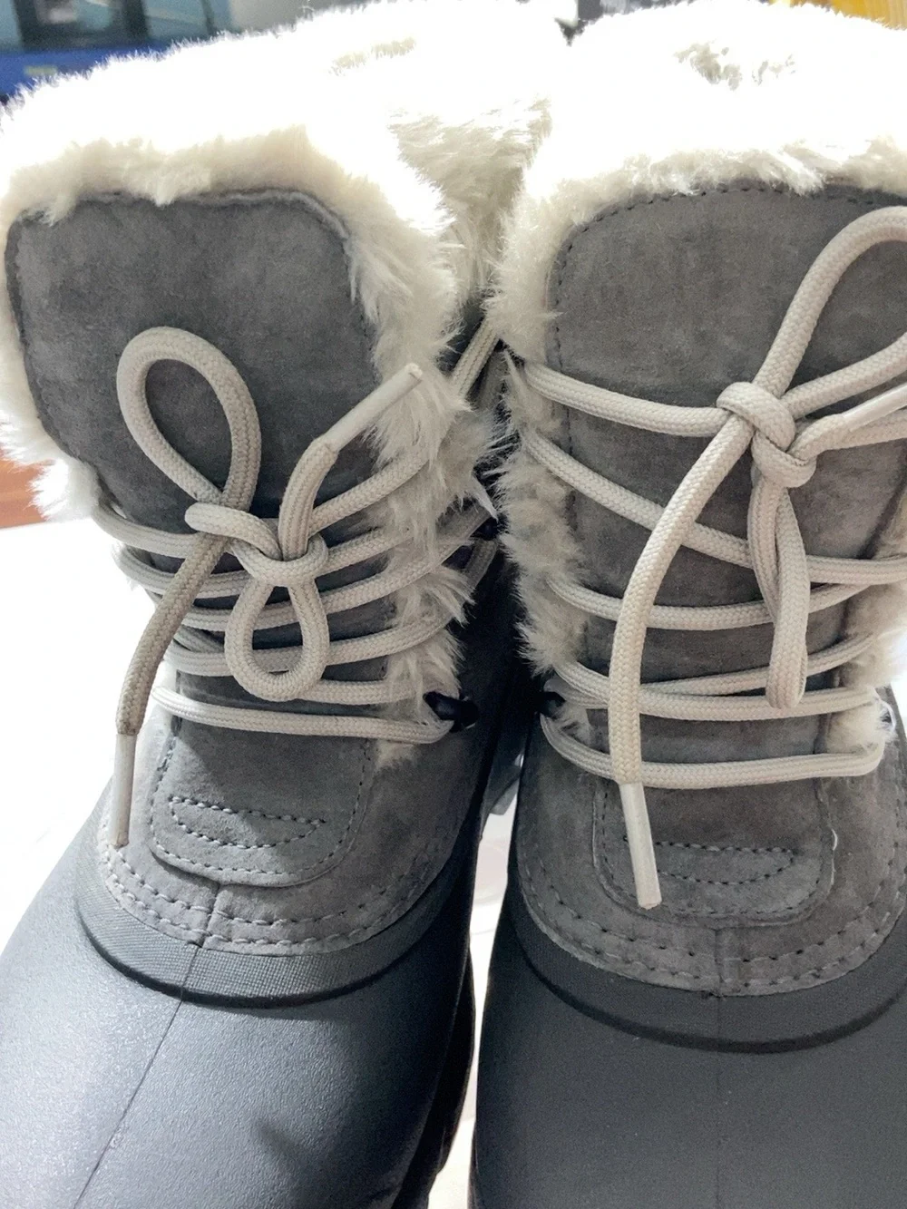 SOREL Snow Angel Lace Waterproof Winter Boots Women’s Size 7 Charcoal Gray